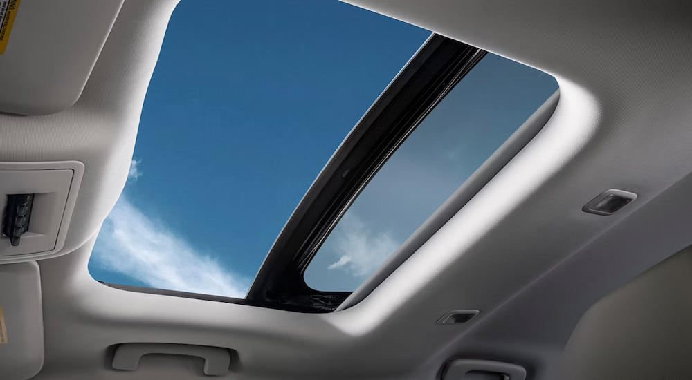 Open sunroof in a 2026 Ford Bronco Sport on a sunny day