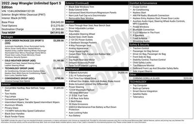 2022 Jeep Wrangler Unlimited Sport S