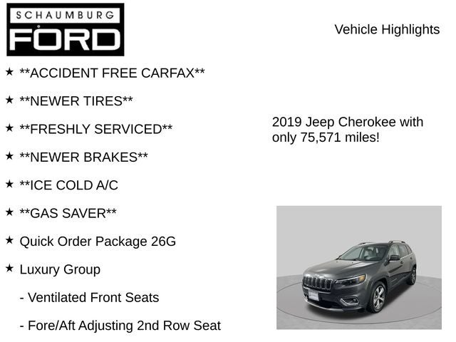 2019 Jeep Cherokee Limited 3.2L V6