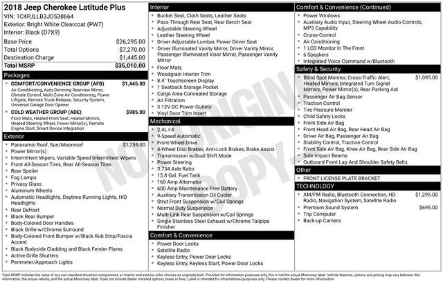 2018 Jeep Cherokee Latitude Plus