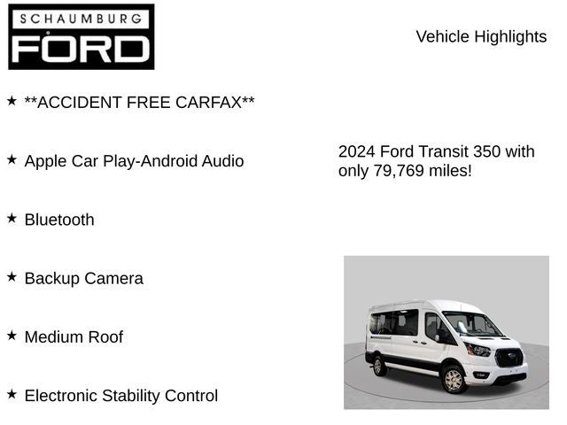2024 Ford Transit-350 XLT 15-passenger Medium Roof