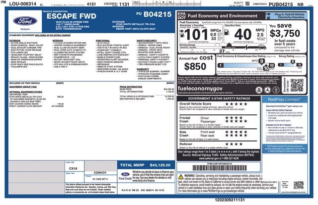 2023 Ford Escape Plug-In Hybrid Base