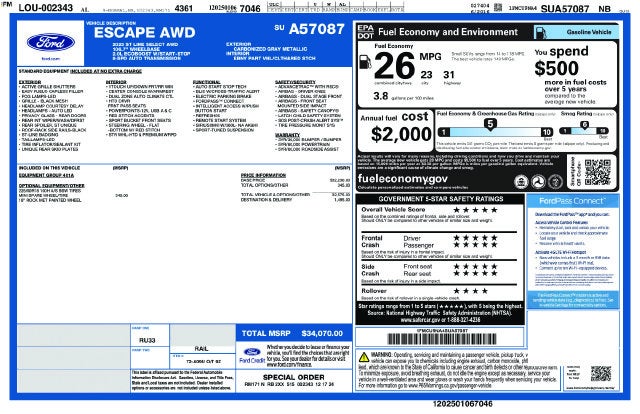 2025 Ford Escape ST-Line Select
