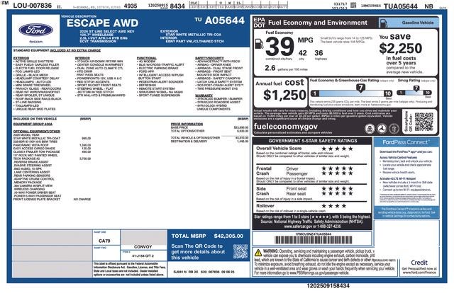 2026 Ford Escape Hybrid ST-Line Select