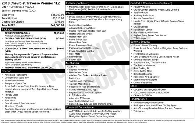 2018 Chevrolet Traverse Premier