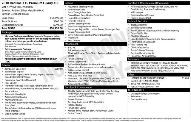 2018 Cadillac XT5 Premium Luxury