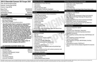 2012 Chevrolet Camaro SS 2SS