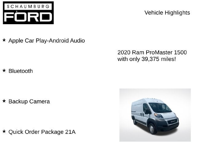 2020 RAM ProMaster 1500 Base High Roof