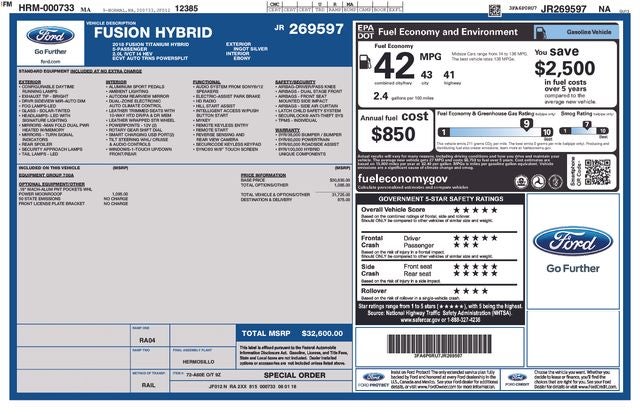 2018 Ford Fusion Hybrid Titanium