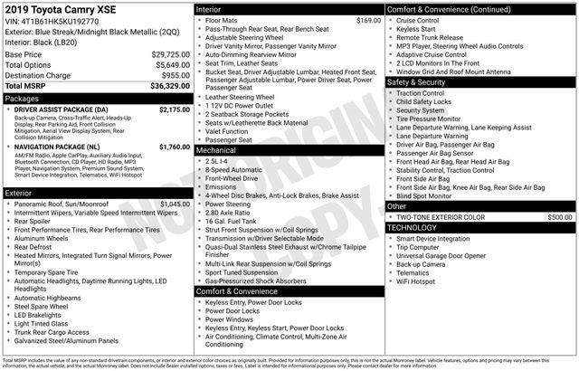 2019 Toyota Camry XSE