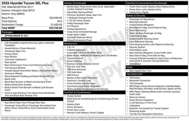 2026 Hyundai Tucson SEL Plus