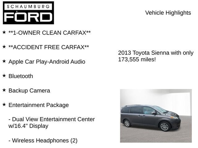 2013 Toyota Sienna XLE 8 Passenger