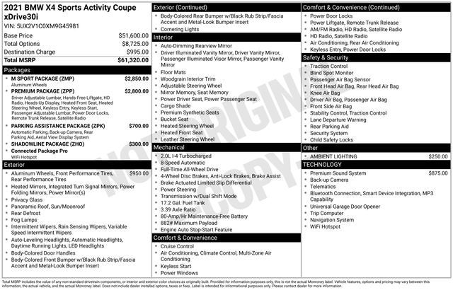2021 BMW X4 xDrive30i