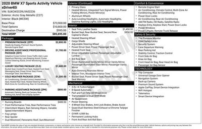 2020 BMW X7 xDrive40i