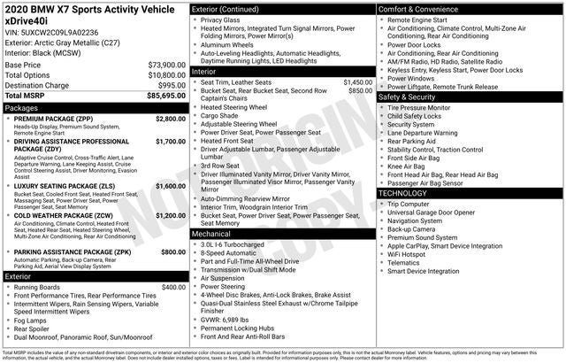 2020 BMW X7 xDrive40i