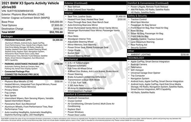2021 BMW X3 xDrive30i