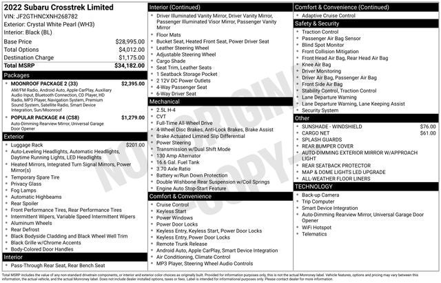 2022 Subaru Crosstrek Limited