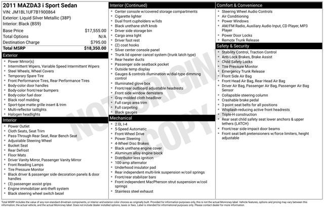 2011 Mazda Mazda3 i Sport