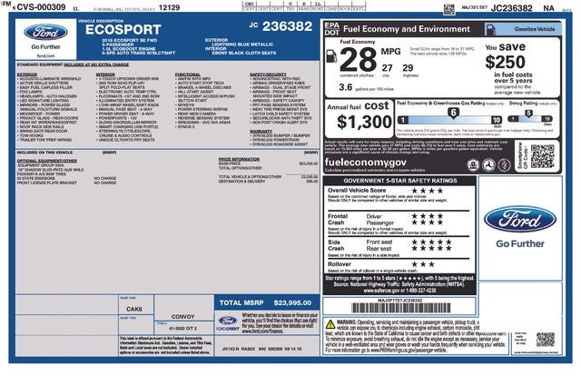 2018 Ford EcoSport SE