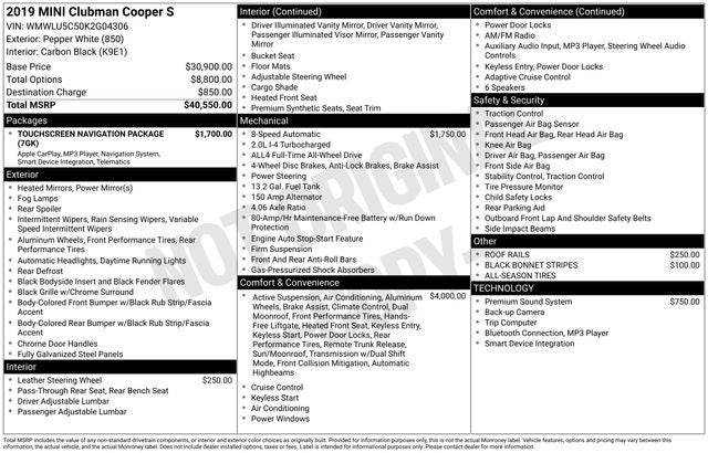 2019 MINI Cooper S Clubman Cooper S ALL4