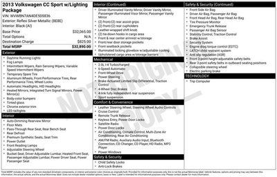 2013 Volkswagen CC 2.0T Sport