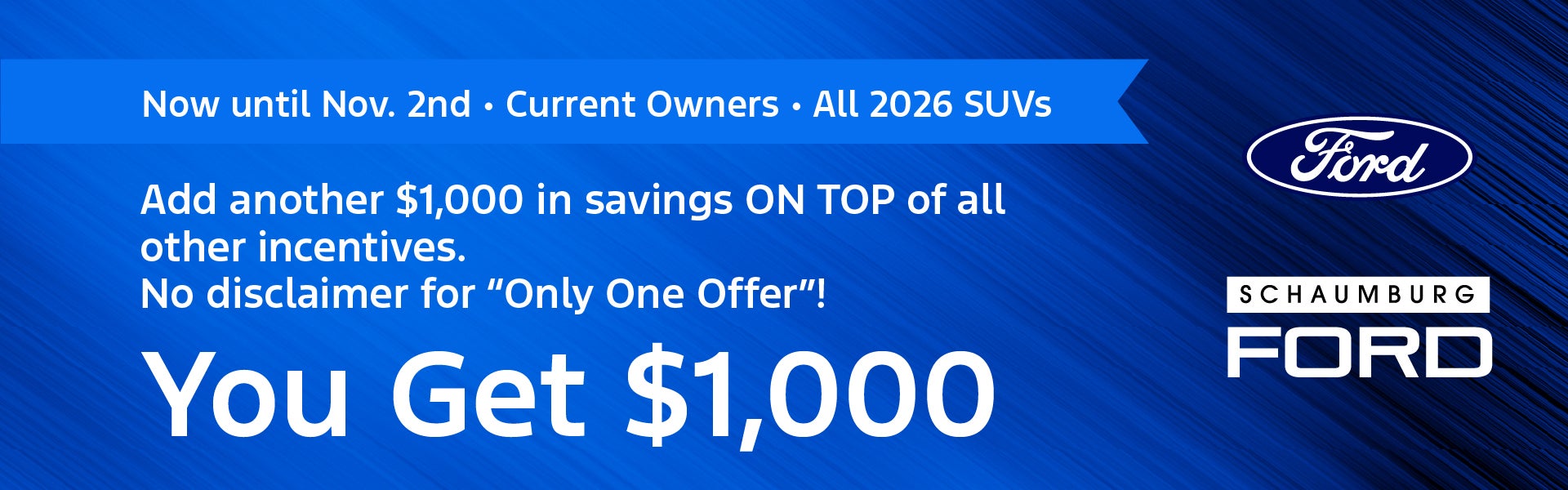 You Get $1000 on top of all incentives