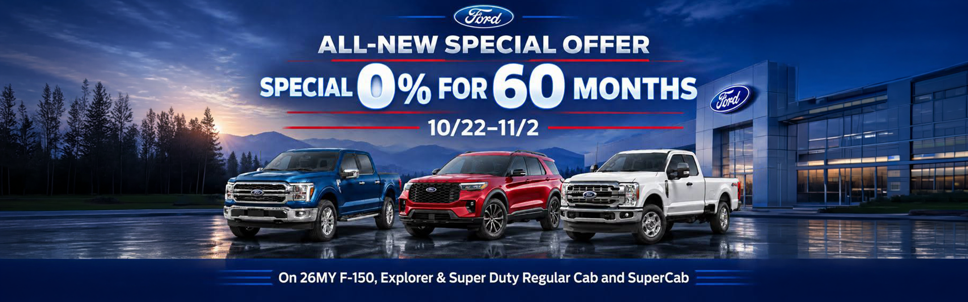 0%for 60 months on select 2026 Ford Models 