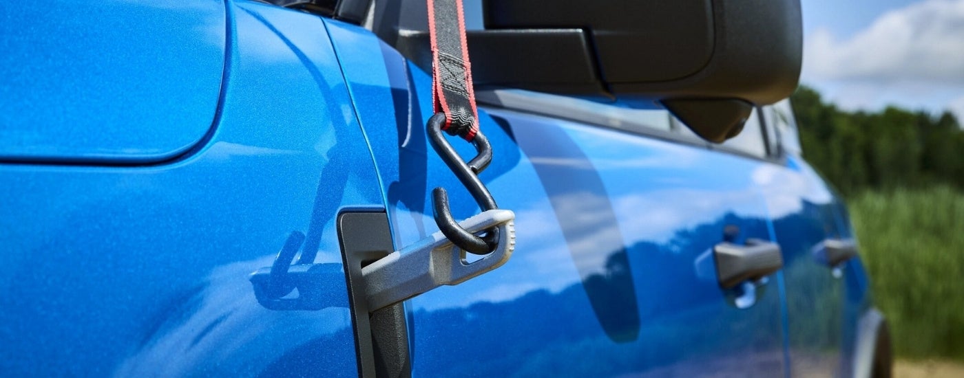 Strap hook on a blue 2025 Ford Bronco Sport