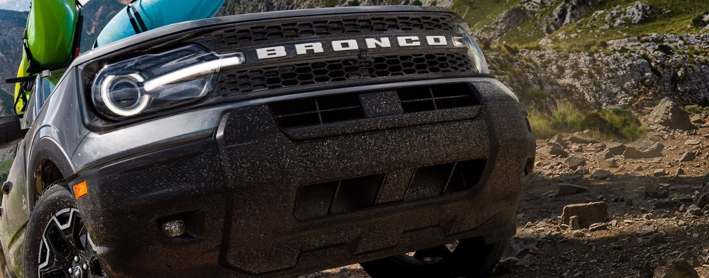Grey 2026 Ford Bronco Sport close up of the grille.