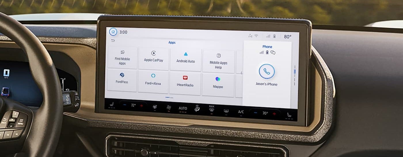 Infotainment screen in a 2026 Ford Bronco Sport.