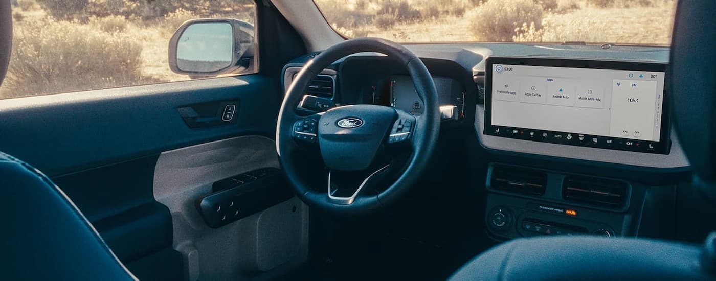 Black dash in a 2025 Ford Maverick.